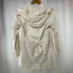 Betsey Johnson  Cinchable Waist Zip Up Hooded Jacket in Cream Size Extra Small Photo 3