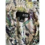 Ana Green/Gray/Purple Floral‎ Chiffon 3/4 Sleeve Blouse Size M Elastic Waist Green Size M Photo 5