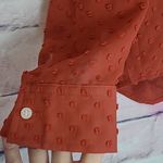 J. CREW FACTORY CLIP DOT RUFFLE BUTTON UP SHIRT SPLIT V NECK LINED DEEP ORANGE M Size M Photo 4