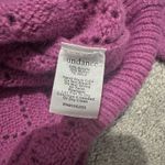 Sundance  Sweater L Bertina Everyday Pointelle Ruffled Mock Neck Wool Preppy Chic Photo 3