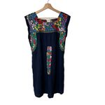 J Marie Piper embroidered navy sleeveless dress M Blue Size M Photo 1