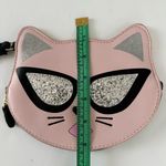 Betsey Johnson Luv Cat Kitten Wristlet Coin Purse Pink Glitter Sunglasses Photo 8