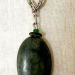 Oval jade pendant necklace Green Photo 0
