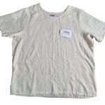 Flax NEW  100% Linen Cream Short Sleeve Top Oversized Photo 3