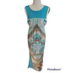 Style & Co  Size M Maxi Blue Boho Sleeveless Dress Photo 3