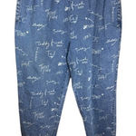 Teddy Fresh  All Over‎ Print 2XL Denim Joggers Graffiti Drawstring Waist Pants Photo 0