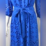 Lilly Pulitzer Amrita Romance Midi Eyelet True Navy Soiree Eyelet Dress Size 10 Photo 5