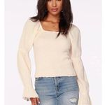 Bobi Blouse Large Smocked Bare Light Peach NWT Long Sleeve 100% Cotton Stretch Photo 0