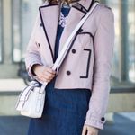 Rebecca Minkoff NEW  $398 Derek Pink Faux Leather Trim Jacket Coat Small Photo 2