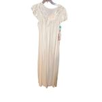 Vintage Shadowline 2 Peignoir Set Gown Robe Ivory Embroidered Flowers Sz S NWT Photo 2