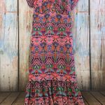 Anthropologie  Vanessa Virginia Pink Print Silky Beaded Dress with Belt Size S Photo 0