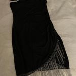 SheIn Black Mini Dress With A Silver Fringe Photo 0