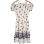 MaRu Flowy Floral Cold Shoulder Short Sleeve V Photo 1
