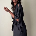 White House | Black Market Black Embellished Butterfly Sleeve Dress Size S Photo 2