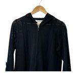 Misook Exclusively  Black Mesh Full-Zip Hooded Jacket 3/4 Sleeves Women's Small Photo 2