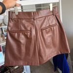 ZARA Faux Leather Brown Shorts Photo 3