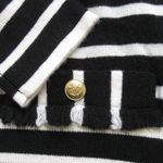 J.Crew NWT Cashmere Fringe-trim Sweater Lady Jacket in Black Ivory Stripe XXL Photo 4