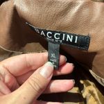 Baccini Brown Faux Leather + Fur Trim Coat Photo 8