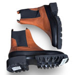 AllSaints Harlee Tan Brown Leather Lug Sole Chelsea Boots Size 8 Statement Photo 0