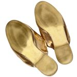 Restricted Chic Rose Gold Metallic Loafer Mules with Gold Bit Detail Size 6.5 Pink Photo 6