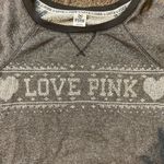 PINK - Victoria's Secret Victoria’s Secret Pink Gray Bling Cotton Sweatshirt Size Medium Photo 1