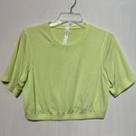 Stori. Cropped Top Women's 6 Green Stretch Round Neck Short Sleeve Pullover Green Photo 0