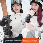 Winter Insulated Skiing Touchscreen Windproof Gray Ski Gloves OS Fleece Lined Photo 5