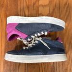 AS 98 Leather Alfie Sneakers Perforated Suede Lace Up Gray Pink Size 38 US 7.5 Photo 2