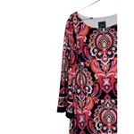 JH Womens Dress‎ Shift Midi Long Sleeve Paisley Lined Stretch Crew Neck Medium Photo 2