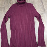 United States Sweaters  Long Tunic Ribbed Turtleneck Sweater Burgundy XL Dark Red Photo 0