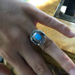 Sleeping Beauty Turquoise Sterling Silver Cowgirl Ring Size 6 Blue Photo 1