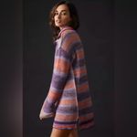 Anthropologie Daily Practice 1/2 Zip Striped Tunic Turtleneck Sweater Dress Photo 3