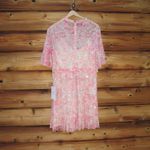 Mac Duggal 9148 Womens Pink Flounce Sleeve Floral Embellished Dress Photo 11