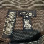 Jones New York Signature Black White Stripe Ankle Pants Size 12 NWT Cotton Photo 2