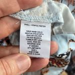 Gracia Women's Blue Butterfly Print Ruffled Long Sleeve Blouse Size L Photo 6