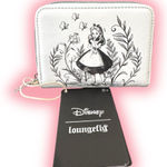Lounge Fly Disney Alice In Wonderland Black & White Floral Mini Wallet Photo 0