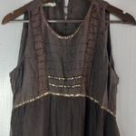 Kookai  S Sleeveless Beaded Dress In Mocha Photo 8