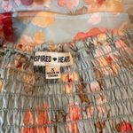 Babydoll Mini Dress‎ Small Blue Floral Satin Photo 8