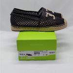 Sam Edelman  Womens Espadrille Flats Size 9 Black Raffia Mesh Logo Slip On Shoes Photo 2