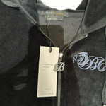 BCBGMAXAZRIA NWT  Velvet Rhinestones Iridescent Roses Hoodie Track Suit 2-Piece Photo 4