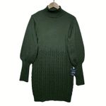 Lulus NWT  Fresh Perspective Olive Green Cableknit Sweater Mini Dress Photo 3