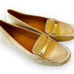 Naturalizer  Vegan Leather Loafer Women’s Size 7.5 Beige‎ Metallic Sheen Embossed Photo 0