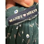 Brandy Melville Green Floral Cropped Top Off The Shoulder One Size Fits XS-S Photo 3