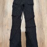 GUIZIO Knit Flare Pants Womens Small Black Drawstring Lounge Knitwear Photo 0