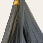 Navy Blue Pleated Chiffon V Photo 4