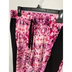 Champion ‎ Women's L Floral Print Jogger Pants Black Trim Drawstring Waist Comfy Photo 2