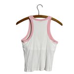 PINK - Victoria's Secret  Multi Ribbed White and Pink Heart Y2K Tank Top Size Med Photo 5