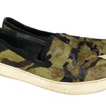 Sam Edelman  Size 8.5 Green Fur Camouflage Low Top Slip on Sneaker Photo 2