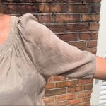 Body Central  Pleated Semi Sheer High Low Top Blouse L Photo 7