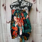 VTG 90s Hilo Hattie Wrap Skirt Aloha Print Sz OS Hawaiian Retro Orchid Tropical Black Photo 8